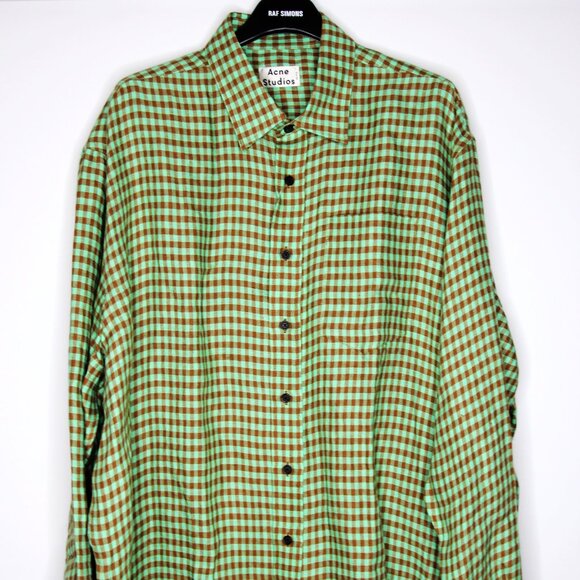 BNWT SS20 ACNE STUDIOS CHECKED LINEN SHIRT 50 & 52 - Picture 2 of 13